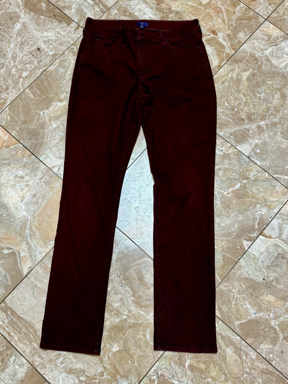 NYDJ Burgundy twill stretch slim jeans 14